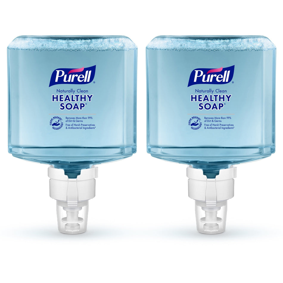 PURELL® ES8 CRT HEALTHY SOAP&trade; Naturally Clean Foam - 1.27 quart - Dirt Remover, Kill Germs - Skin - Blue - Preservative-free, Paraben-free, Phthalate-free, Dye-free, Bio-based - 2 / Carton