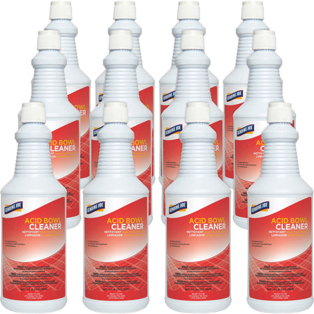 Genuine Joe Acid Bowl Cleaner - Ready-To-Use - 32 fl oz (1 quart) - Pleasant Scent - Aqua Marine - 12 / Carton