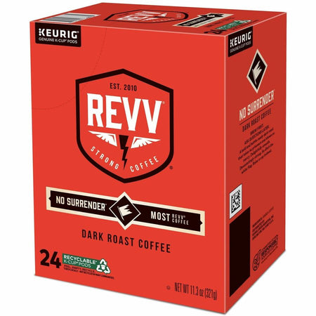 revv® K-Cup Pod No Surrender Keurig Single-Serve Pods Dark Roast Coffee 24 Count - Compatible with Brewer