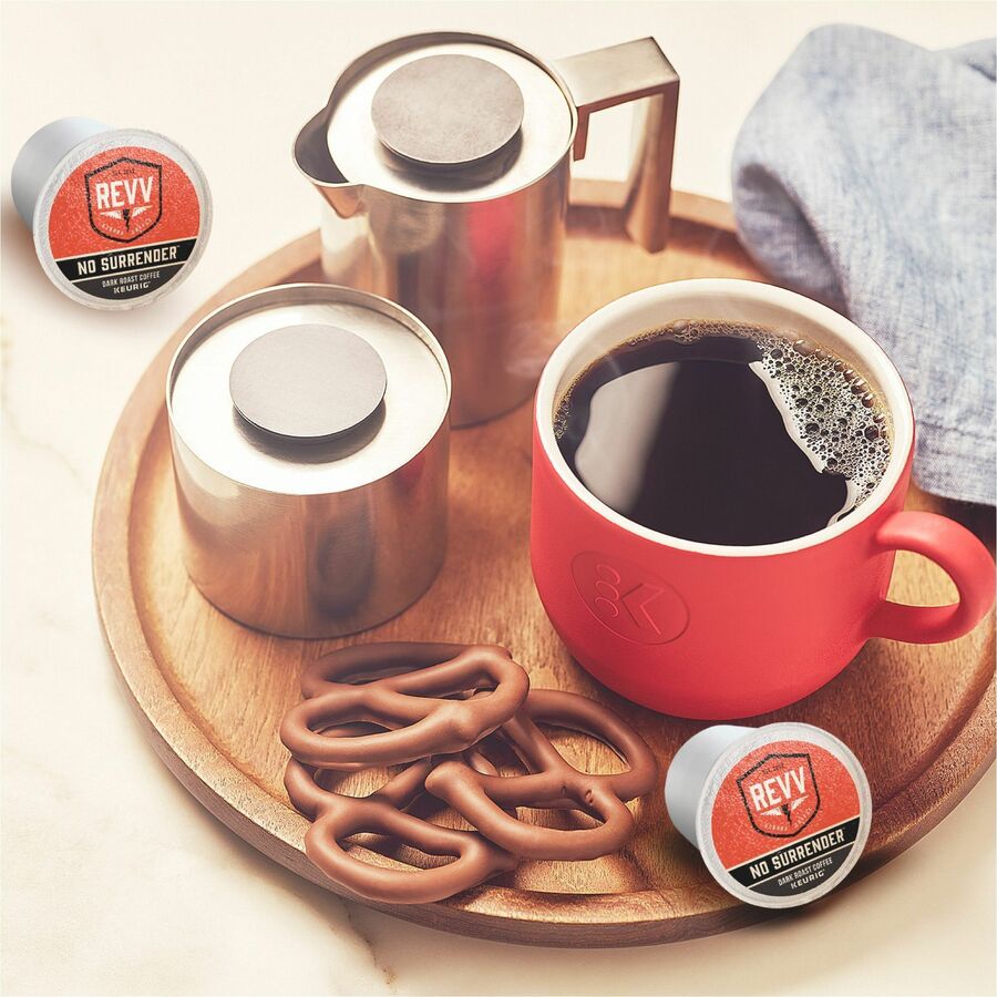revv® K-Cup Pod No Surrender Keurig Single-Serve Pods Dark Roast Coffee 24 Count - Compatible with Brewer