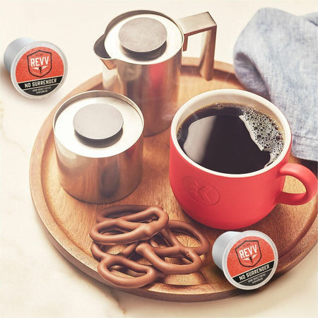 revv® K-Cup Pod No Surrender Keurig Single-Serve Pods Dark Roast Coffee 24 Count - Compatible with Brewer