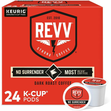 revv® K-Cup Pod No Surrender Keurig Single-Serve Pods Dark Roast Coffee 24 Count - Compatible with Brewer
