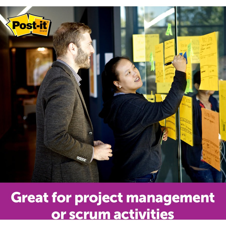 Post-it® Super Sticky Big Notes - 10 63/64" Flag/Note Width x 10 63/64" Flag/Note Length - Square - 30 Sheets per Pad - Canary Yellow - 1 Each
