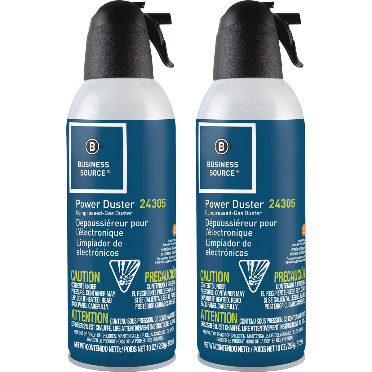 Business Source Power Duster - 10 oz - Moisture-free, Ozone-safe - Multi - 2 / Pack