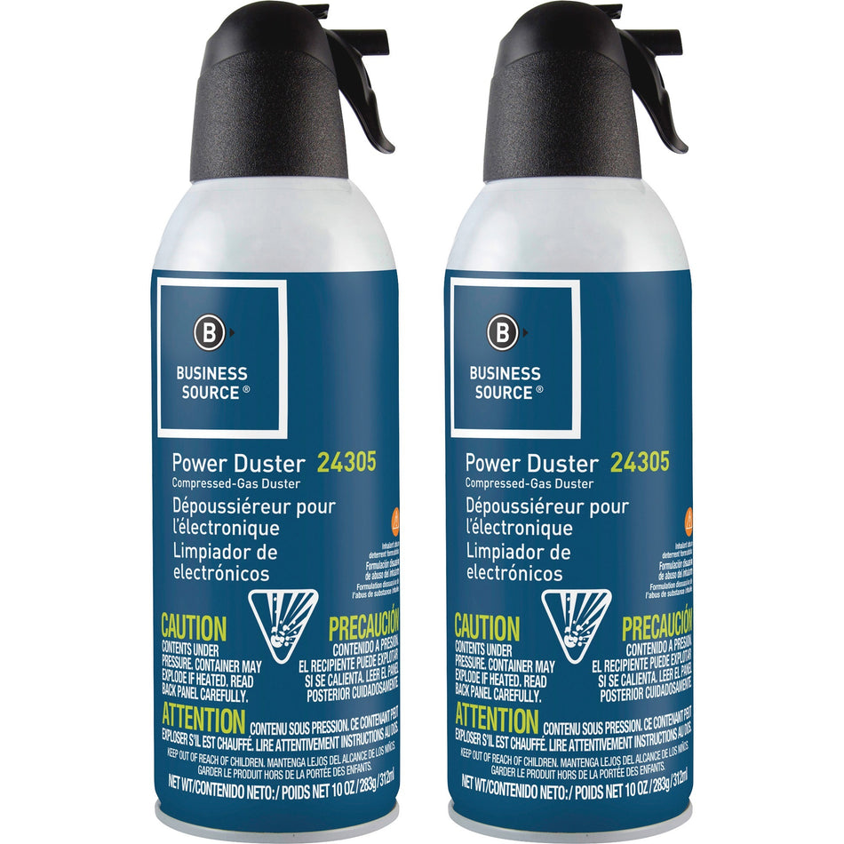 Business Source Power Duster - 10 oz - Moisture-free, Ozone-safe - Multi - 2 / Pack