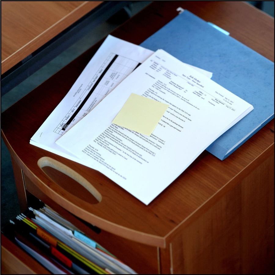 Post-it® Notes Original Notepads - 3" Flag/Note Width x 3" Flag/Note Length - Square - 100 Sheets per Pad - Unruled - Canary Yellow - Paper - Self-adhesive, Repositionable - 12/Pack - 2 / Bundle