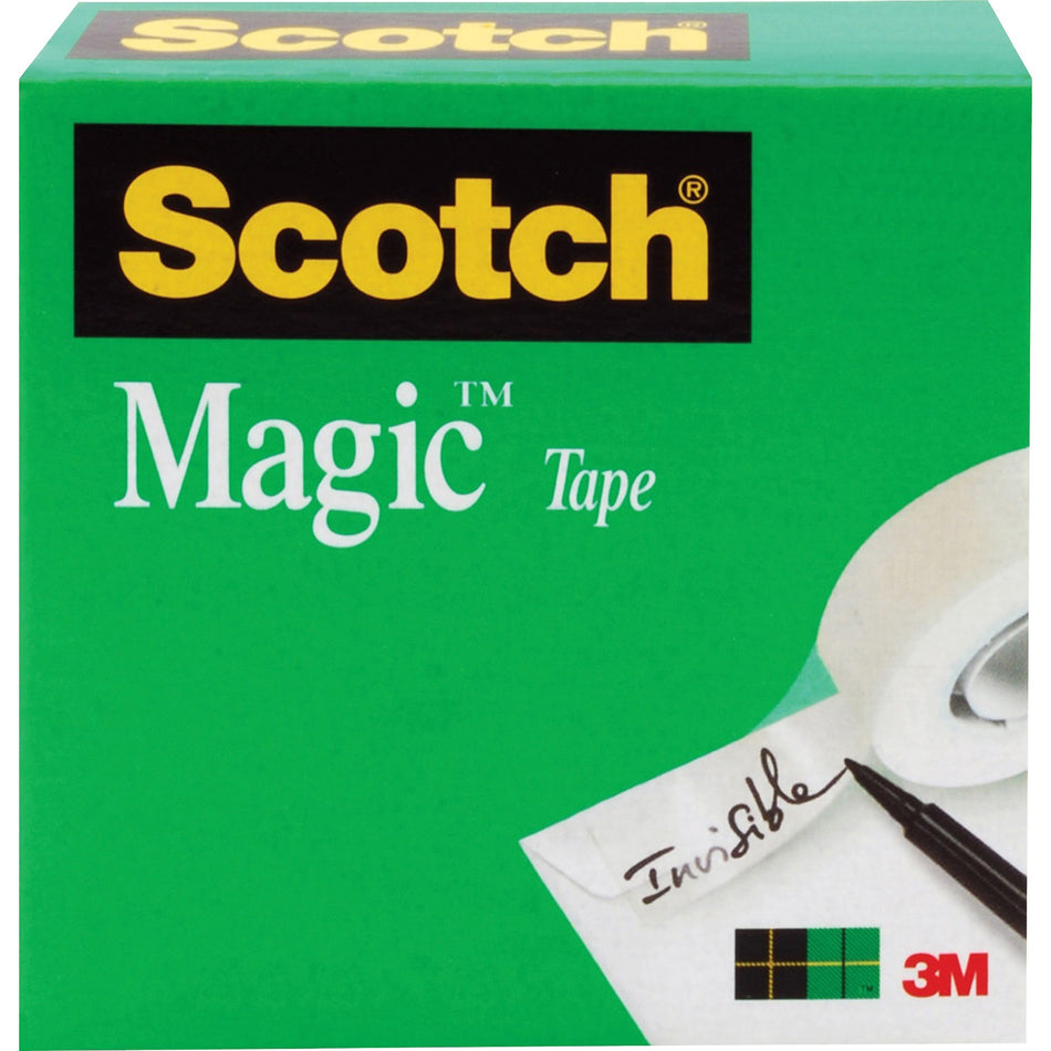 Scotch Invisible Magic Tape - 72 yd Length x 1" Width - 3" Core - Matte - Clear - Split Resistant, Tear Resistant - For Mending, Splicing - 12 / Pack