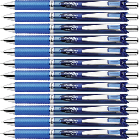 EnerGel EnerGel RTX Liquid Gel Pens - 0.5 mm Fine Needle Pen Point - Refillable - Retractable - Blue Ink - Gel-based - Blue Barrel - Stainless Steel Tip - 12 / Box