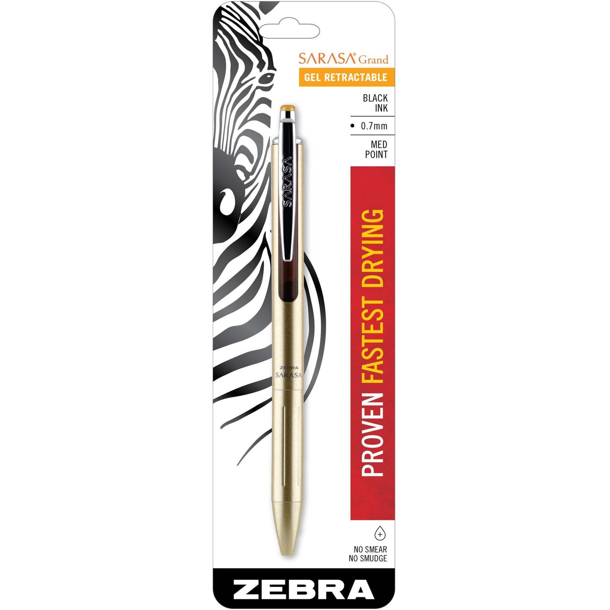 Zebra Pen Sarasa Grand Gel Pen: 0.7mm Brass Barrel Refillable - Pens