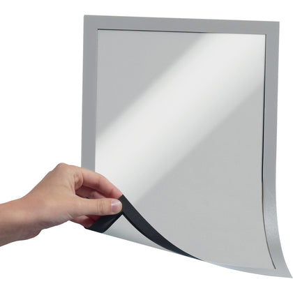 DURABLE DURAFRAME Document Frame: Silver Sturdy Magnetic - 2 Pack - Signs & Nameplates