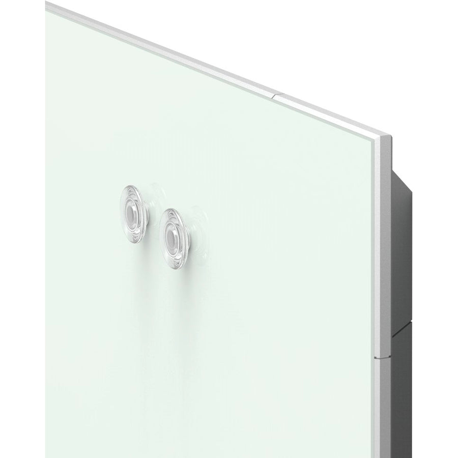 Quartet Element Framed Magnetic Glass Dry-Erase Boards - 85" (7.1 ft) Width x 48" (4 ft) Height - White Tempered Glass Surface - Silver Aluminum Frame - Rectangle - Horizontal - Magnetic - Stain Resistant, Ghost Resistant, Marker Tray - 1 Each
