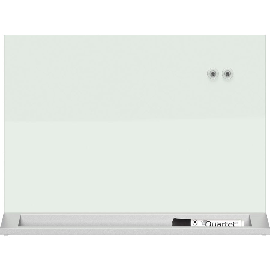 Quartet Dry Erase Panel - 23" (1.9 ft) Width x 17" (1.4 ft) Height - White Glass Surface - Rectangle - Horizontal - Desktop - Magnetic - Frameless, Stain Resistant, Ghost Resistant - 1 Each