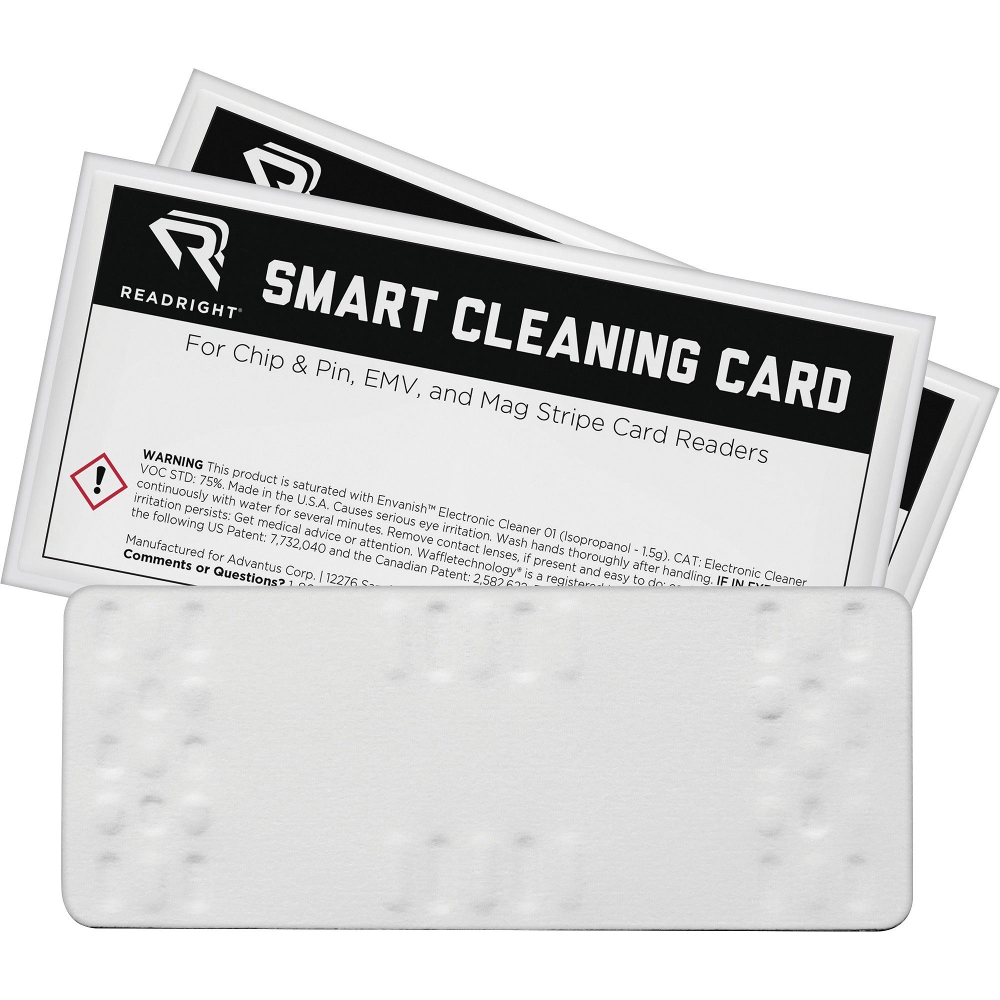 Read Right Smart Cleaning Card - For Multipurpose - White - 10 / Pack