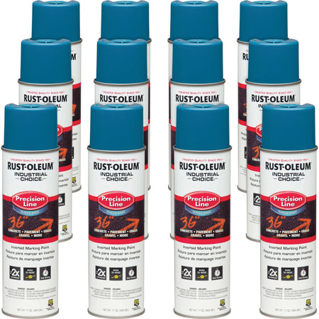 Rust-Oleum Industrial Choice Precision Line Marking Paint - 1 Color(s) - Caution Blue - 17 fl oz - 12 / Carton