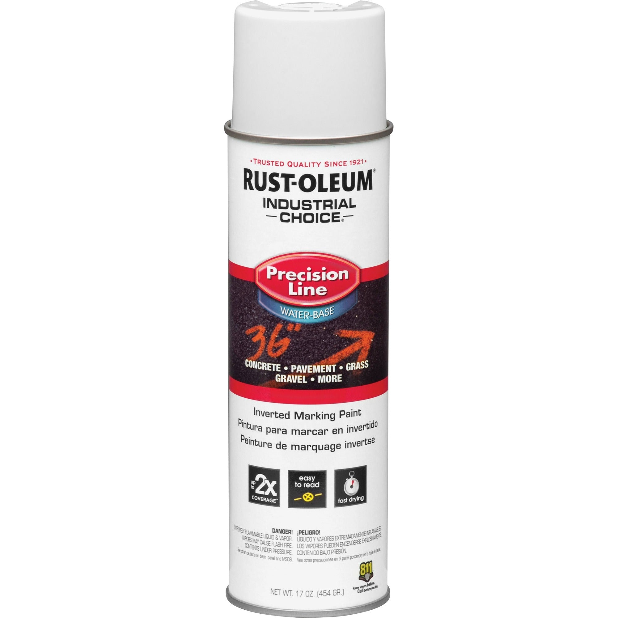 Rust-Oleum Industrial Choice Precision Line Marking Paint - 1 Color(s) - White - 17 fl oz - 12 / Carton
