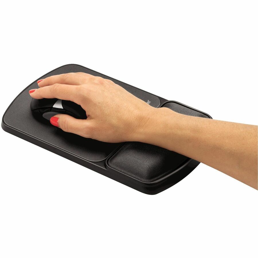 Fellowes Mouse Pad / Wrist Support with Microban Protection - 0.88" Height x 6.75" Width x 10.13" Depth - Graphite - Polyester, Gel - Wear Resistant, Tear Resistant, Skid Proof - 1 Each