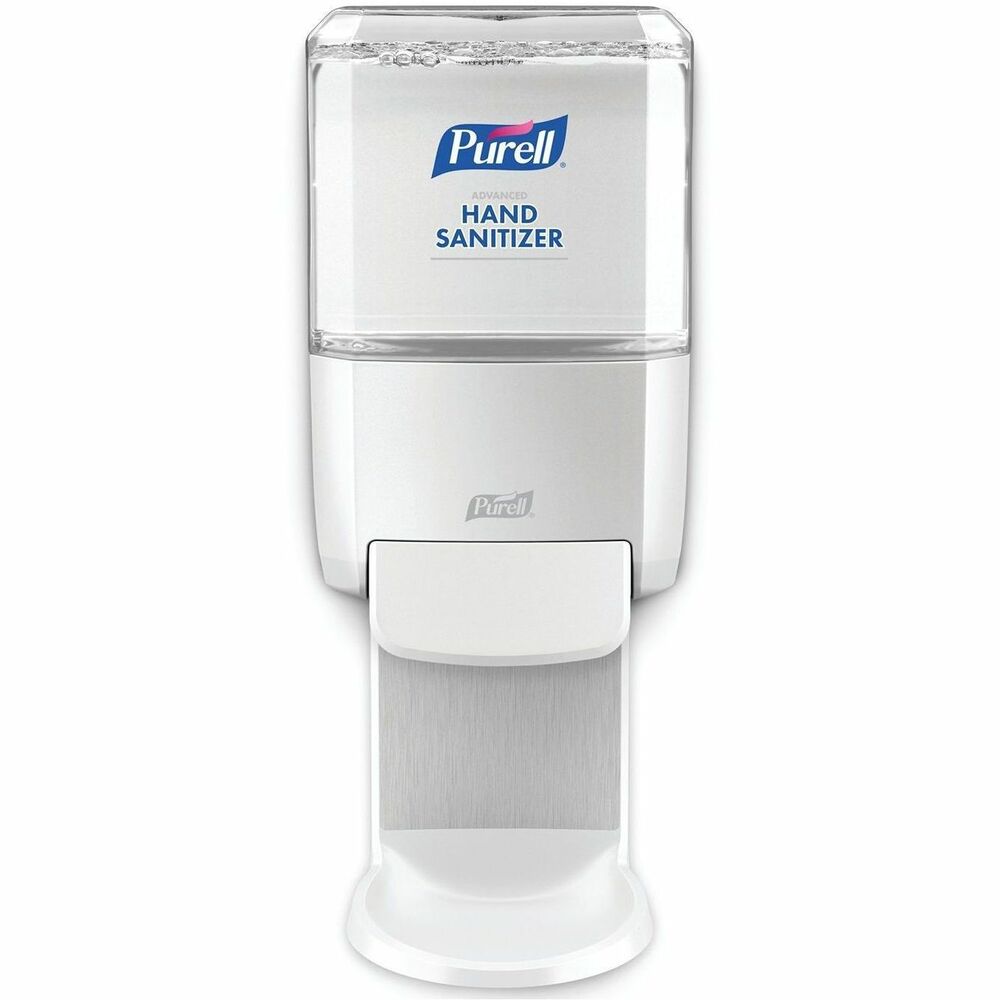 PURELL® ES4 Hand Sanitizer Dispenser, Push-Style - Manual - 1.27 quart Capacity - Locking Mechanism, Durable, Wall Mountable - White - 1 Each