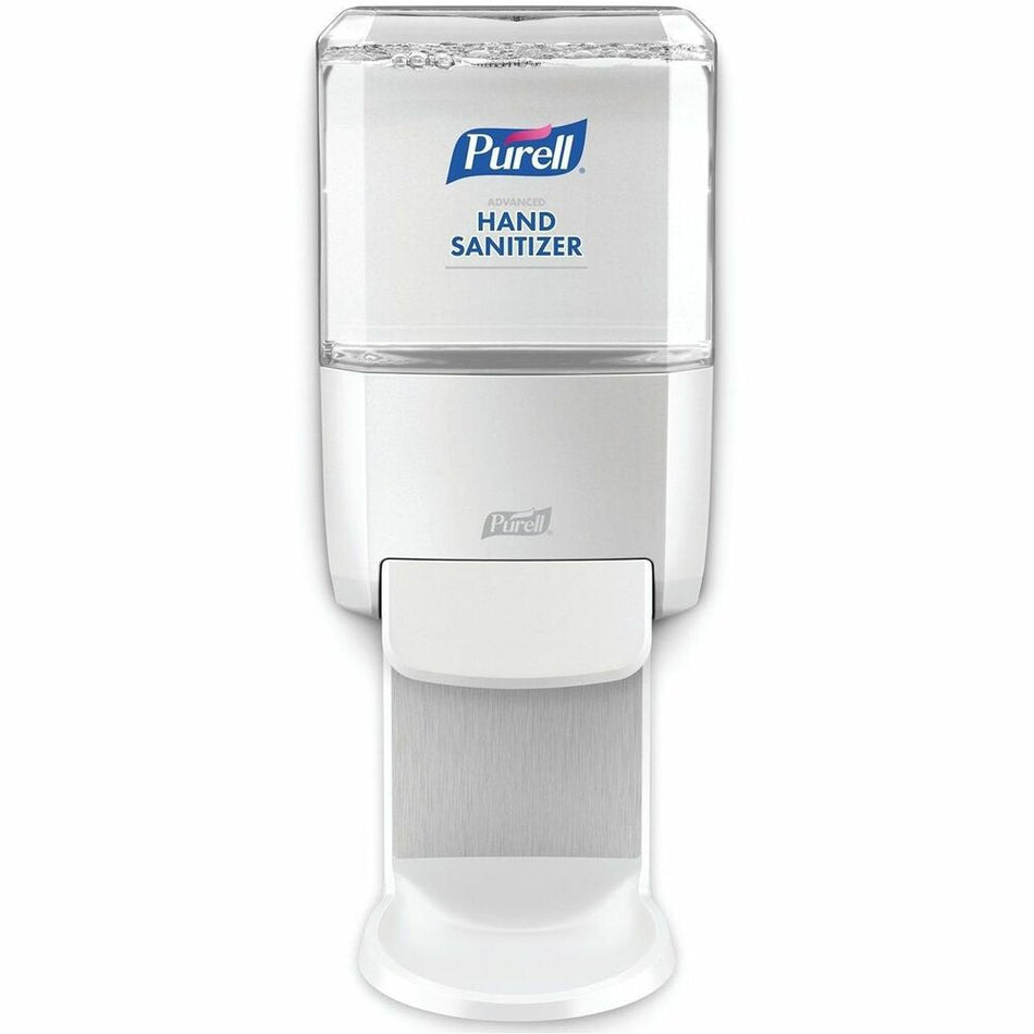 PURELL® ES4 Hand Sanitizer Dispenser, Push-Style - Manual - 1.27 quart Capacity - Locking Mechanism, Durable, Wall Mountable - White - 1 Each