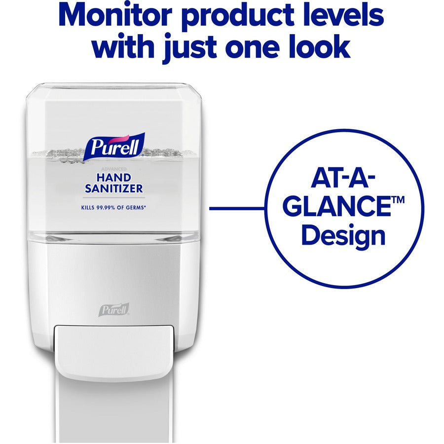PURELL® ES4 Hand Sanitizer Dispenser, Push-Style - Manual - 1.27 quart Capacity - Locking Mechanism, Durable, Wall Mountable - White - 1 Each