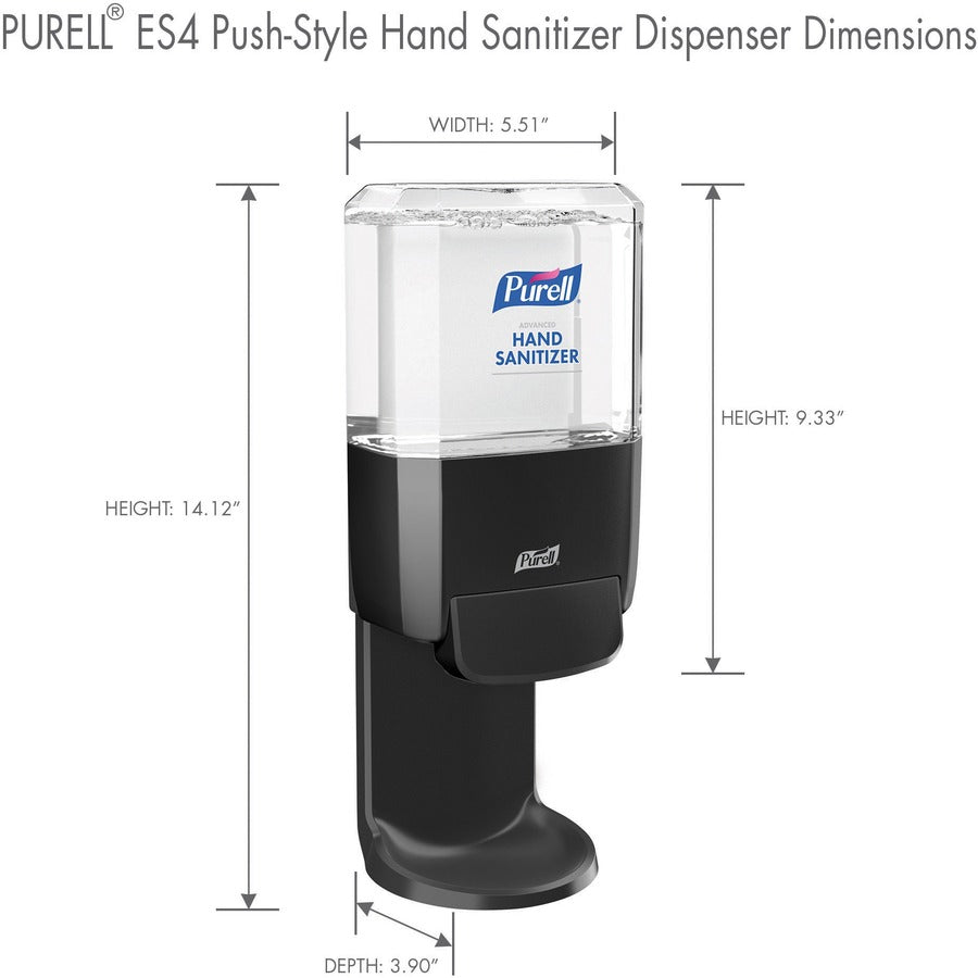 PURELL® ES4 Hand Sanitizer Dispenser - Manual - 1.27 quart Capacity - Locking Mechanism, Durable, Wall Mountable - Graphite - 1 Each