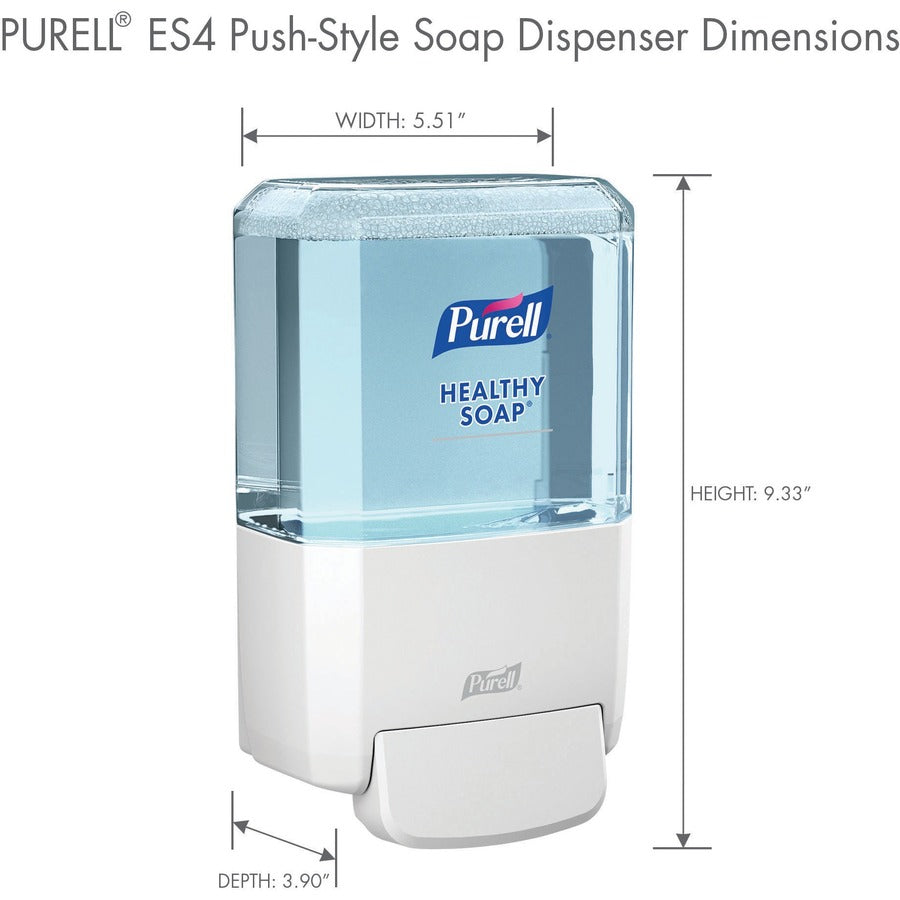PURELL® ES4 Soap Dispenser - Manual - 1.27 quart Capacity - Locking Mechanism, Durable, Wall Mountable - White - 1 Each