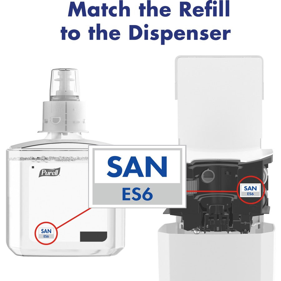 PURELL® ES6 Hand Sanitizer Dispenser - Automatic - 1.27 quart Capacity - Support 4 x C Battery - Locking Mechanism, Durable, Wall Mountable - White - 1 Each
