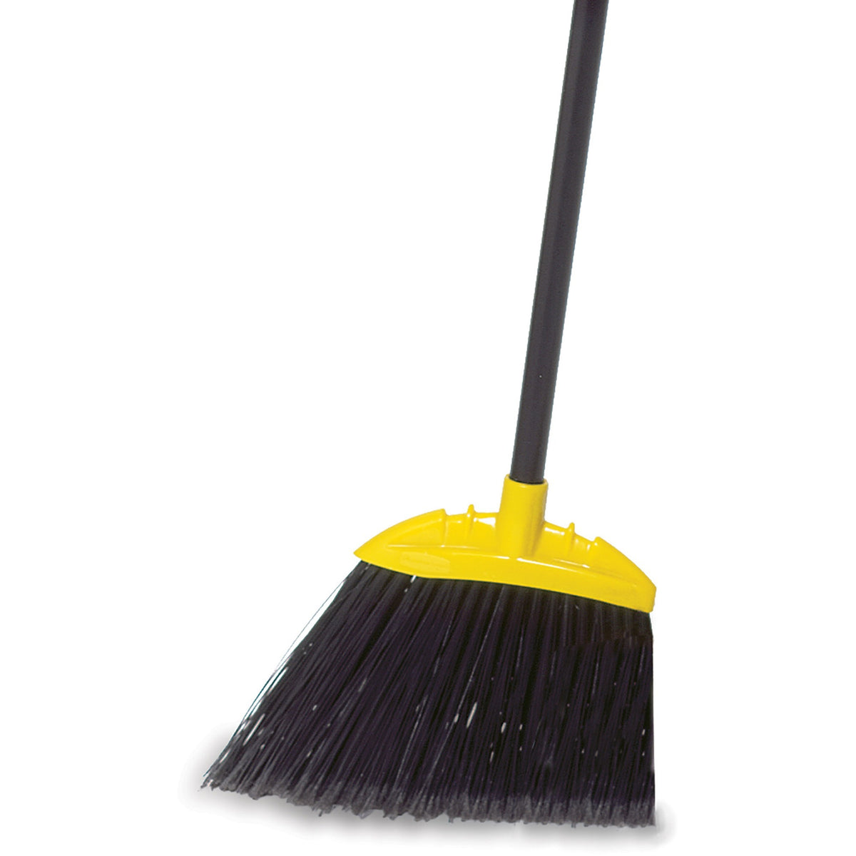 Rubbermaid Commercial Jumbo Smooth Sweep Angle Broom - Polypropylene Bristle - 10.5" Overall Length - Black Metal Handle - 1 Each