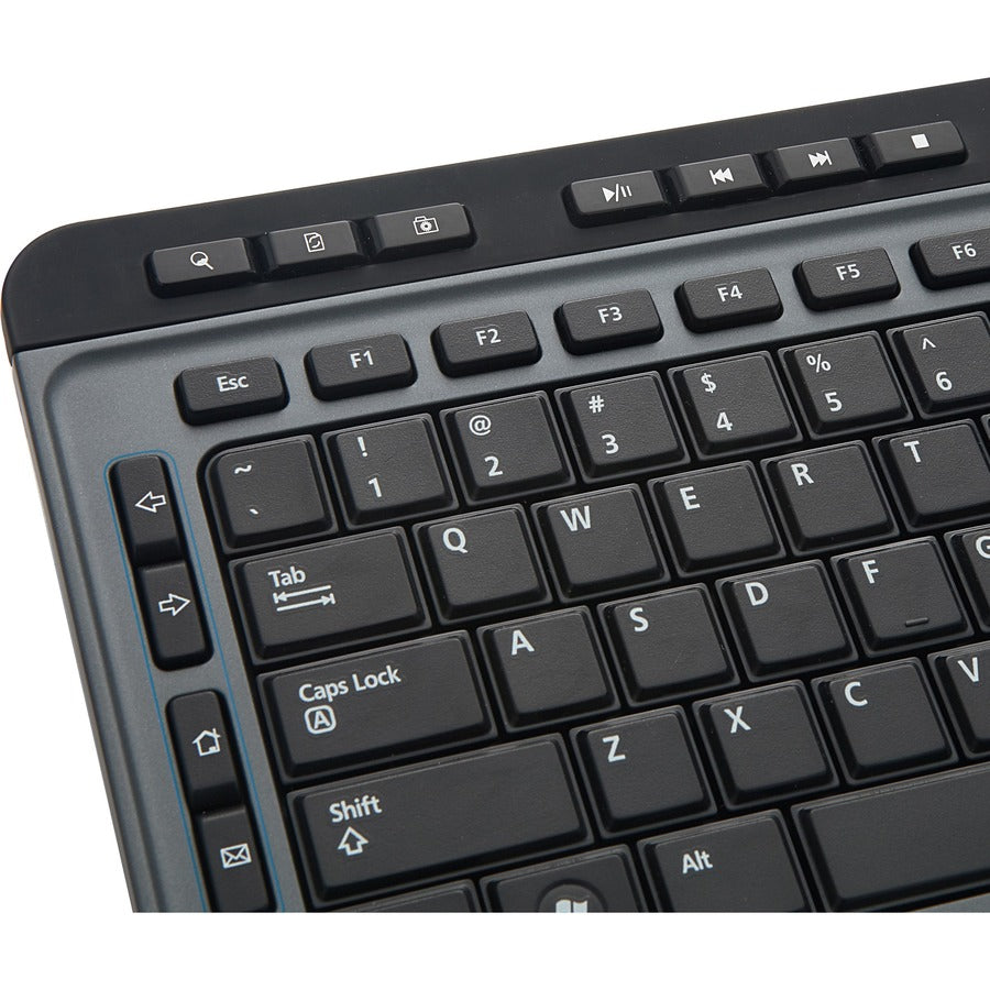 Verbatim Wireless Multimedia Keyboard and 6-Button Mouse Combo - Black - USB Type A Wireless RF - Black - USB Type A Wireless RF - Optical - Scroll Wheel - Black - Multimedia Hot Key(s) - AA, AAA - Compatible with Windows, Mac OS, Linux - 1 Each