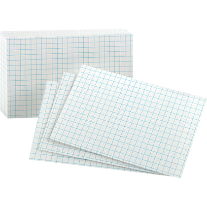 Oxford Graph Index Cards - 3’’ x 5’’ - Sustainable Forestry - White - 100 Pack - & Accessories