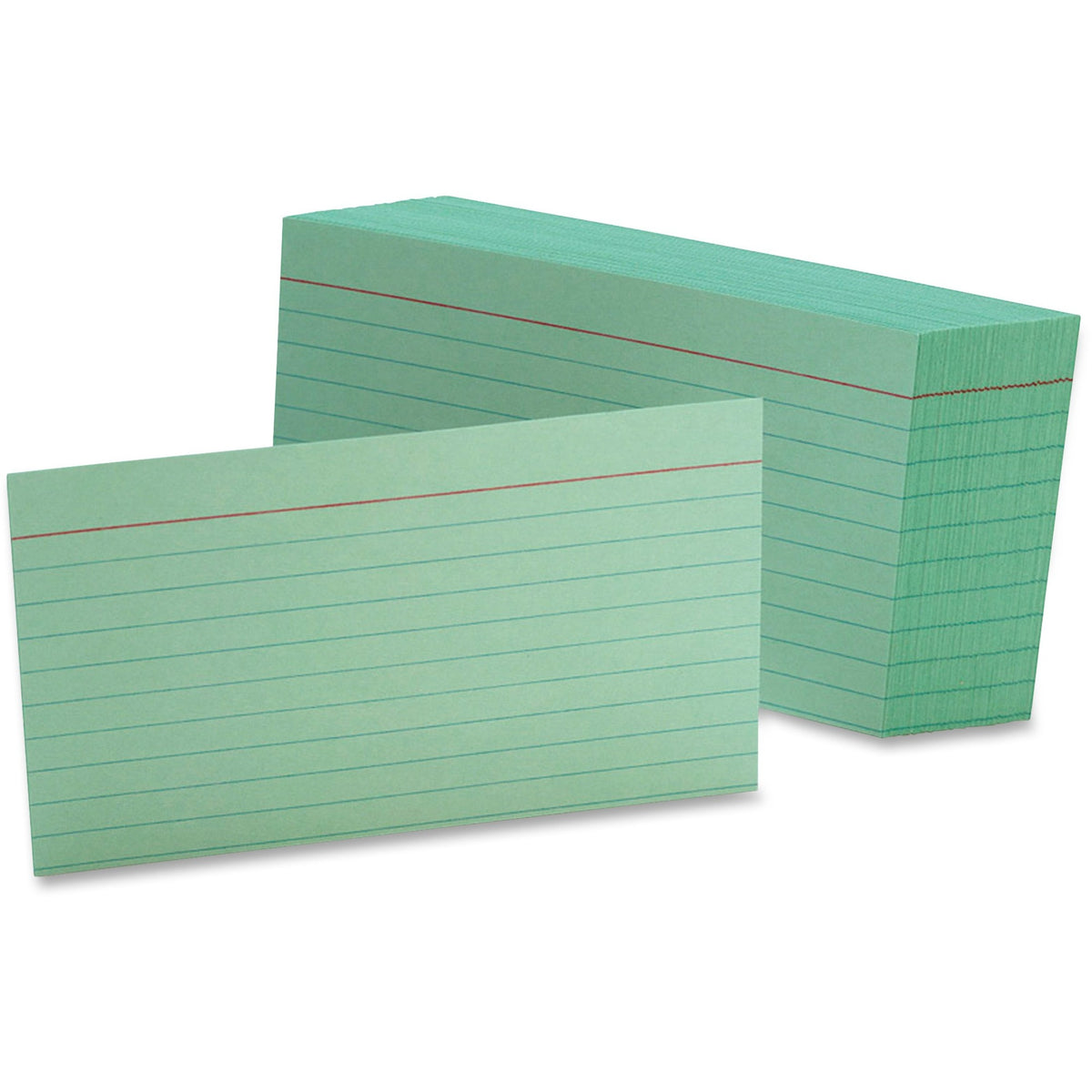 Oxford Colored Ruled Index Cards - Front Ruling Surface - Ruled Front Ruling - 90 lb Basis Weight - 3" x 5" Sheet Size - Green Paper - 100 / Pack