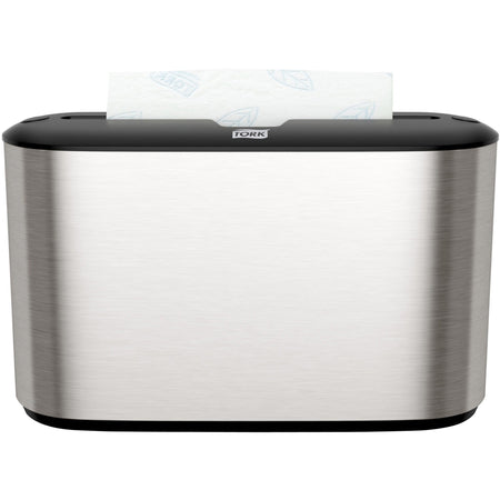 TORK Xpress Countertop Multifold Hand Towel Dispenser - Multifold Dispenser - 7.9" Height x 12.7" Width x 4.6" Depth - Plastic, Metal - Stainless - Compact, Lockable - 1 Each