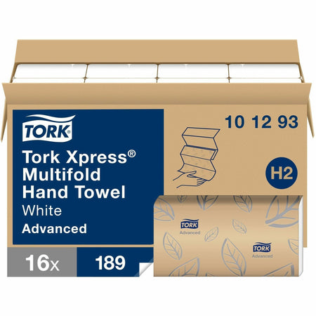 TORK Advanced Xpress Multifold Hand Towel, 3-Panel - 2 Ply - Multifold - 9.10" Width x 9.50" Length - White - 189/Bundle - 16 / Carton