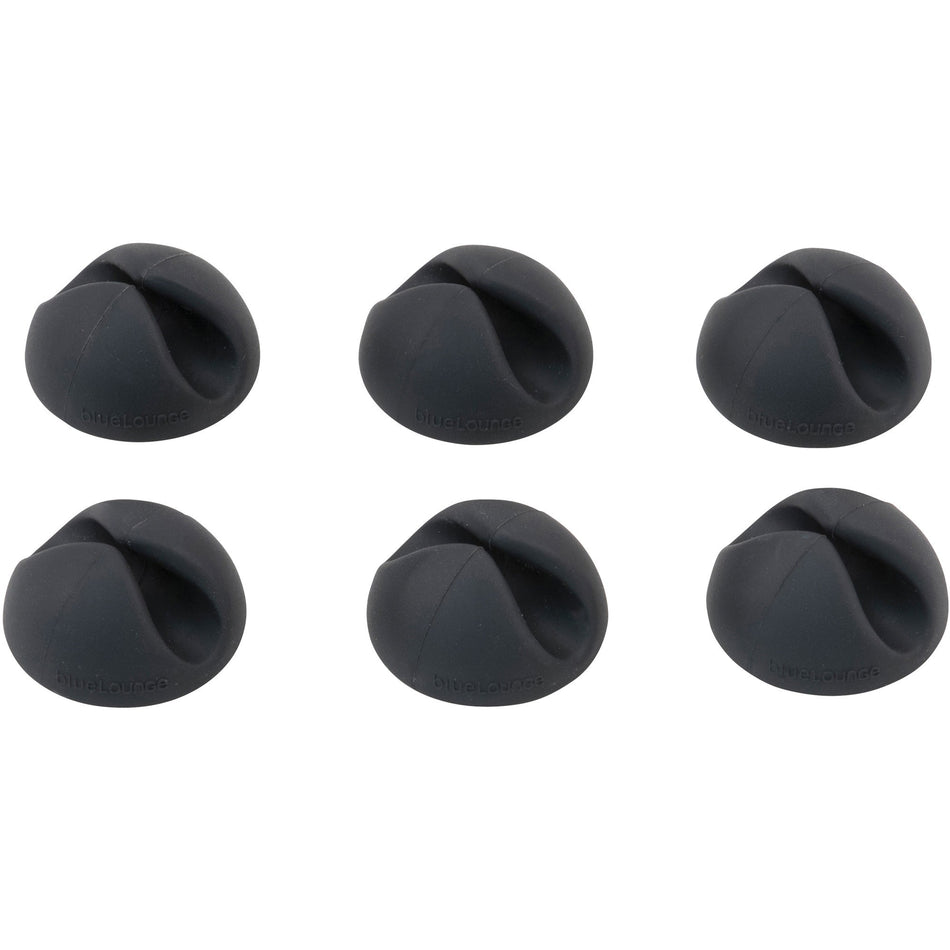 Bluelounge CableDrop Cable Anchors - Cable Clip - Black - 1.10" Length - 6 / Pack