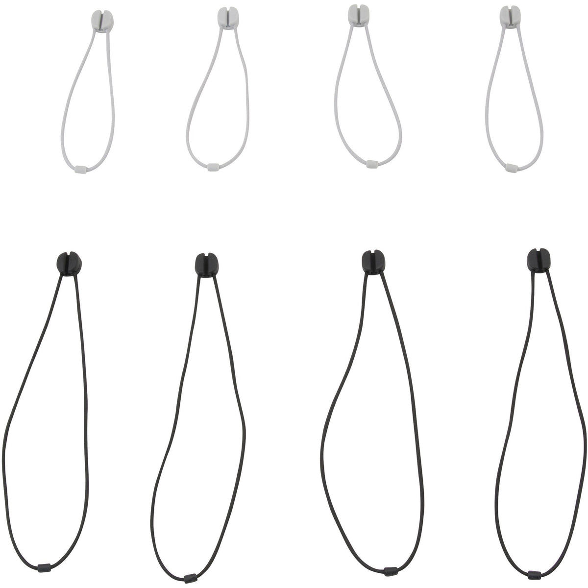 Bluelounge Pixi Reusable Ties - Cable Tie - Black Gray - 8 / Pack
