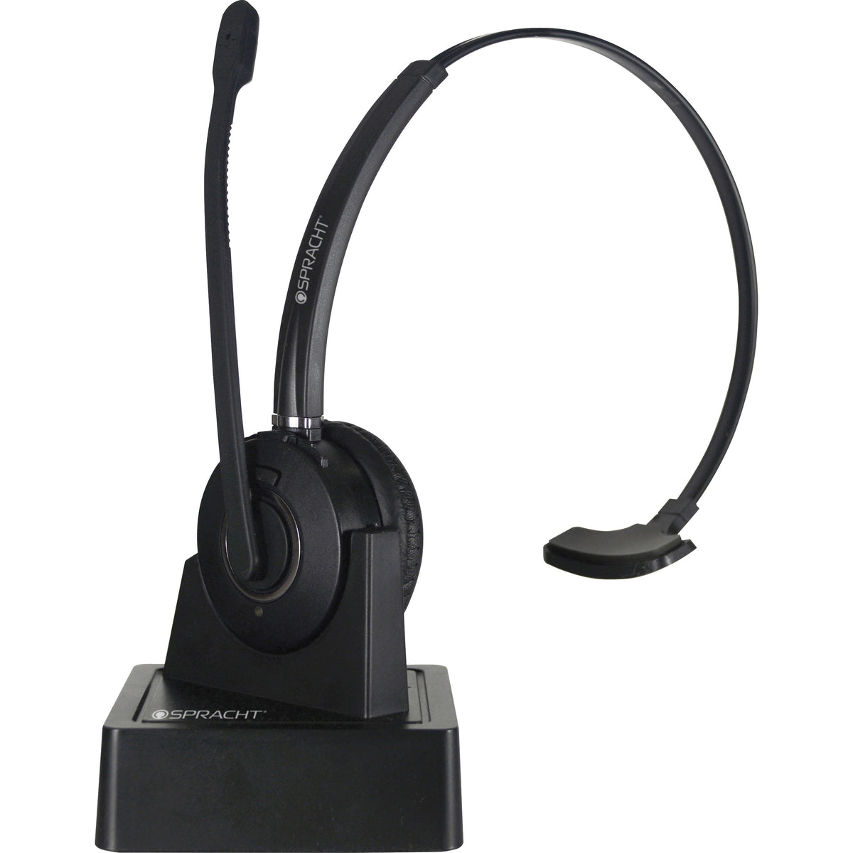Spracht ZUM COMBO Bluetooth/USB Wireless Headset + Base - Mono - Wireless - Bluetooth - 33 ft - 32 Ohm - 300 Hz to 3.40 kHz - Over-the-head - Monaural - Supra-aural - Noise Cancelling, Noise Reduction, Echo Cancelling, Uni-directional Microphone - Black