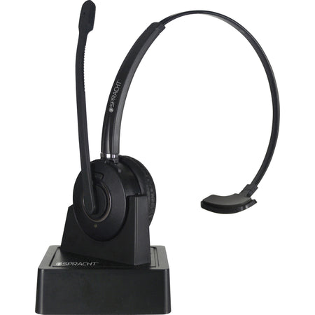 Spracht ZUM COMBO Bluetooth/USB Wireless Headset + Base - Mono - Wireless - Bluetooth - 33 ft - 32 Ohm - 300 Hz to 3.40 kHz - Over-the-head - Monaural - Supra-aural - Noise Cancelling, Noise Reduction, Echo Cancelling, Uni-directional Microphone - Black