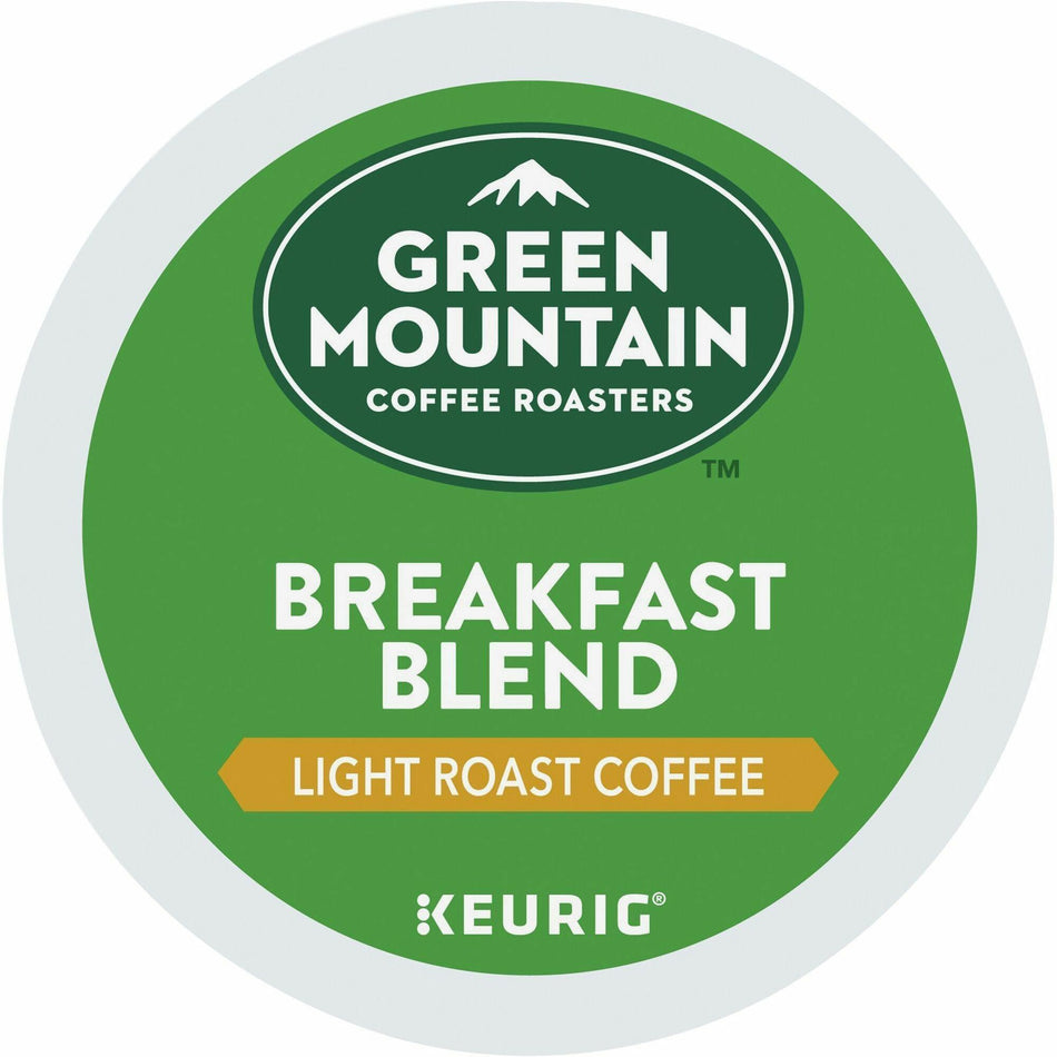 Green Mountain Coffee Roasters® K-Cup Breakfast Blend Coffee - Compatible with K-Cup Brewer - Light - K-Cup - 24/Box - 4 / Carton