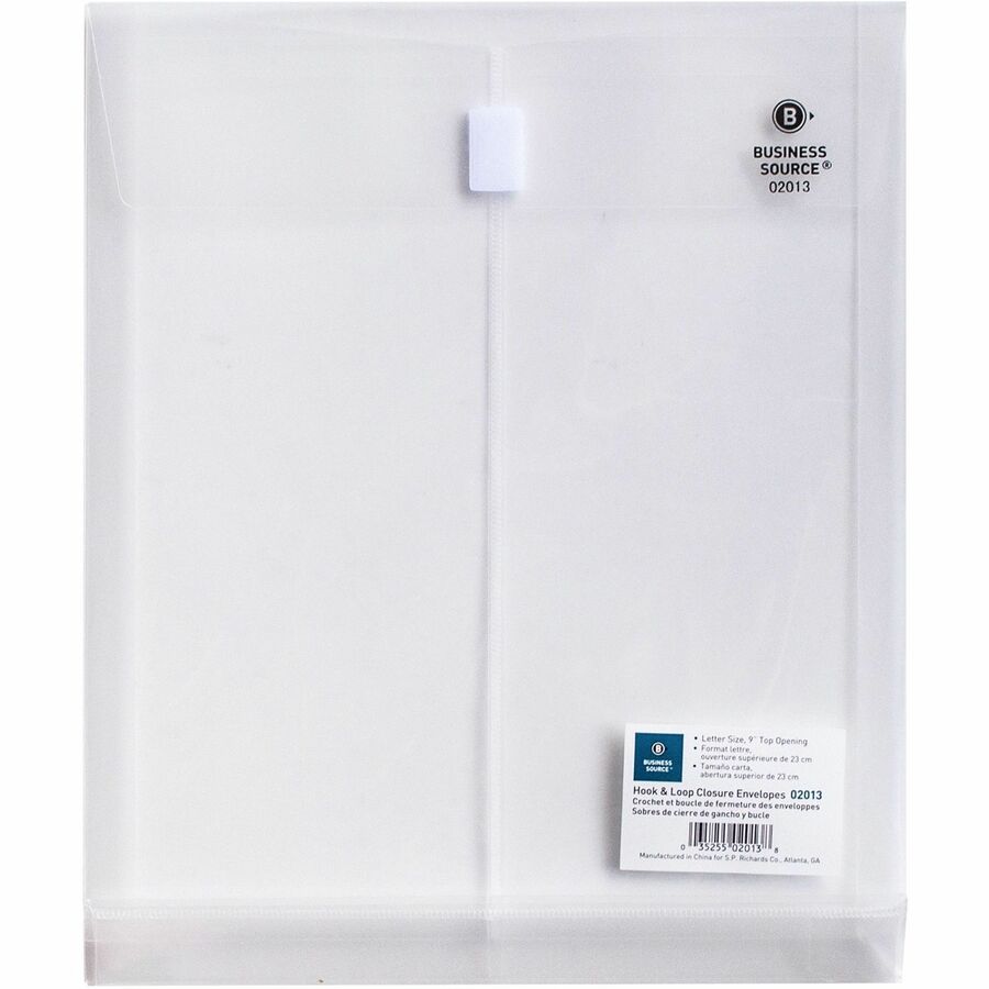 Business Source Letter File Pocket - 8 1/2" x 11" - 1" Expansion - Clear - 1 Each