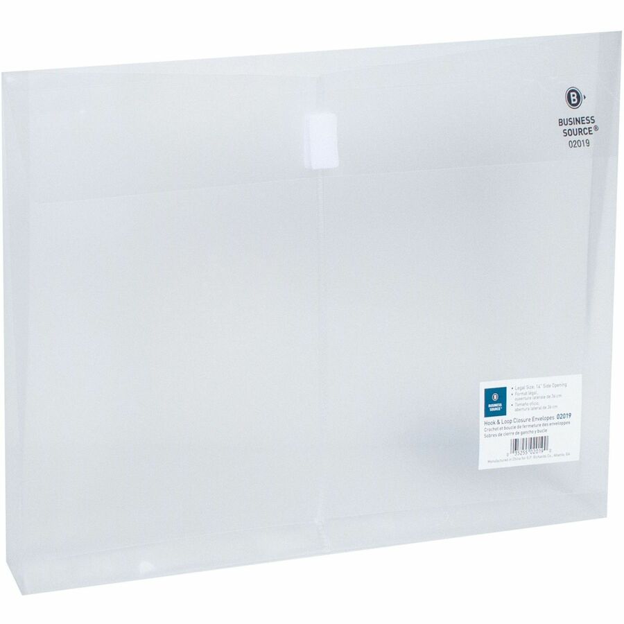 Business Source Legal File Pocket - 8 1/2" x 14" - 1" Expansion - Clear - 1 Each