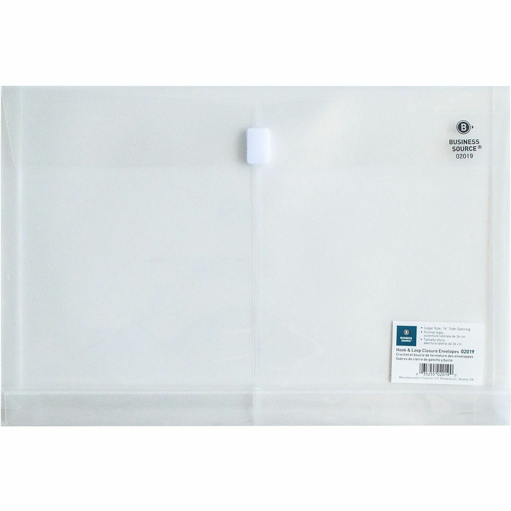 Business Source Legal File Pocket - 8 1/2" x 14" - 1" Expansion - Clear - 1 Each