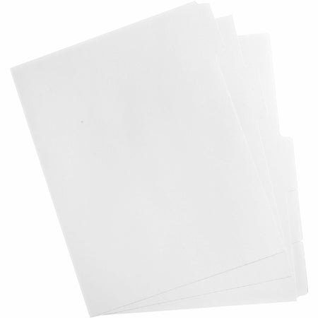 Business Source Double-reverse Printer Print-on Dividers - Print-on Tab(s) - 5 Tab(s)/Set - Letter - 8.50" Width x 11" Length - Bright White Paper Divider - White Paper Tab(s) - 50 / Box