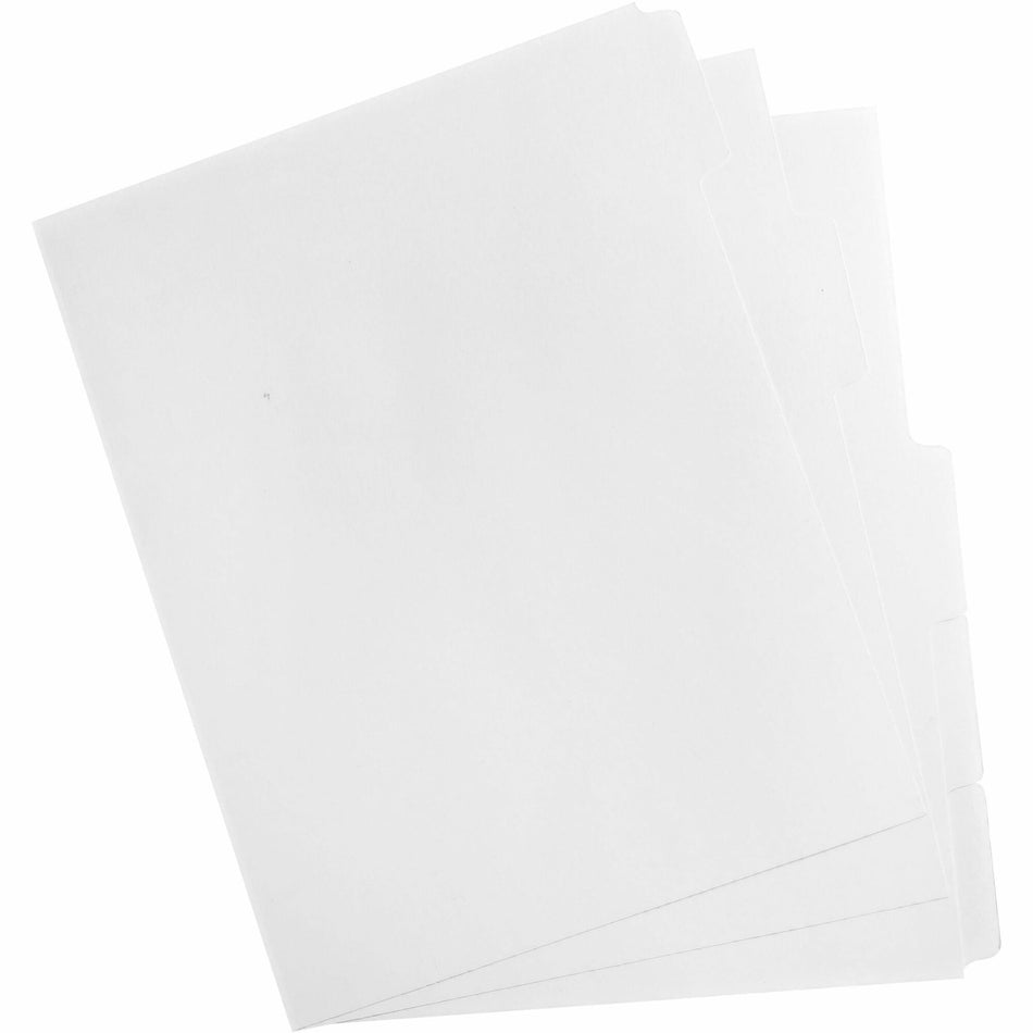 Business Source Double-reverse Printer Print-on Dividers - Print-on Tab(s) - 5 Tab(s)/Set - Letter - 8.50" Width x 11" Length - Bright White Paper Divider - White Paper Tab(s) - 50 / Box