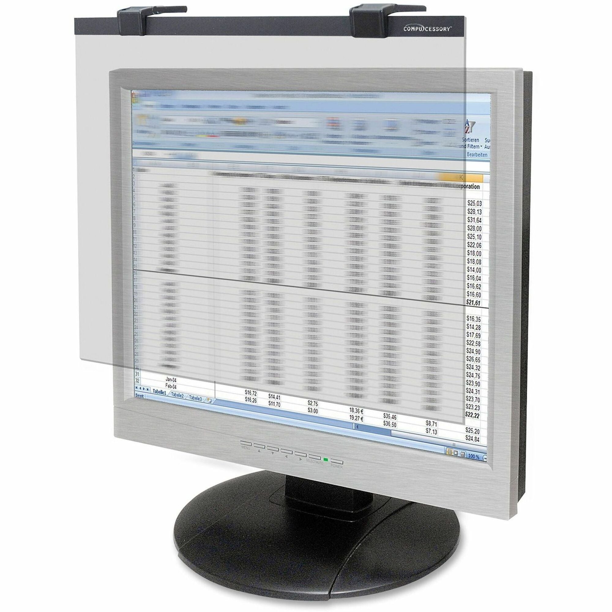 Business Source 19"-20" LCD Privacy/Antiglare Filter Black - For 19" , 20" LCD Monitor - 5:4 - Acrylic - Anti-glare - 1 Each