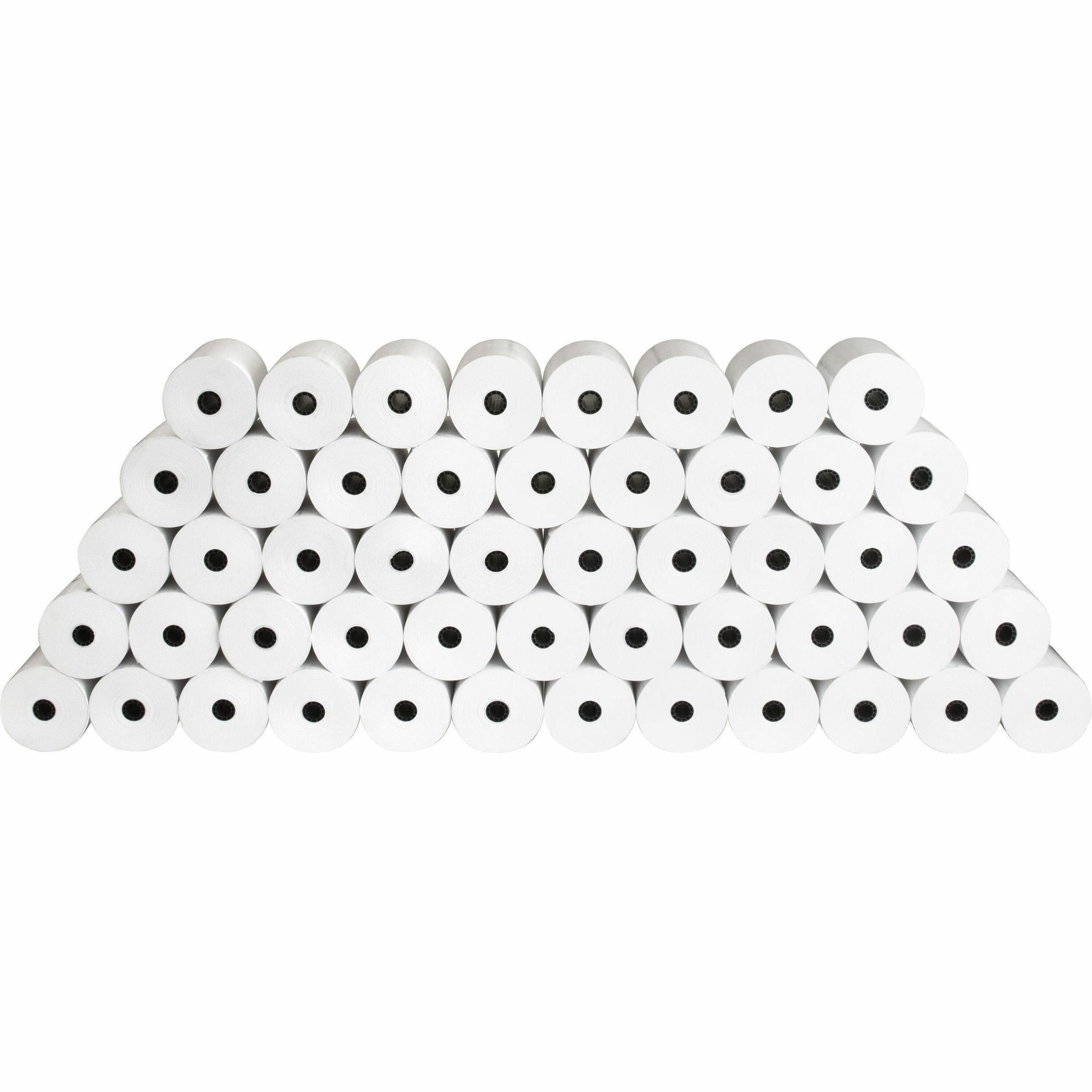 Business Source Thermal Paper - 3 1/8" x 273 ft - 48 g/m&#178; Grammage - Smooth - White - 50 / Carton