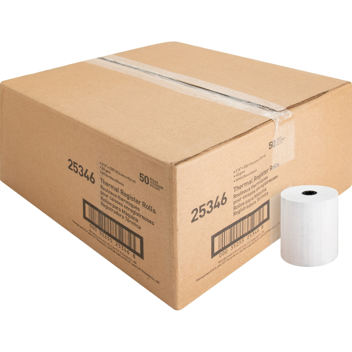 Business Source Thermal Paper - 3 1/8" x 230 ft - 48 g/m&#178; Grammage - Smooth - White - 50 / Carton