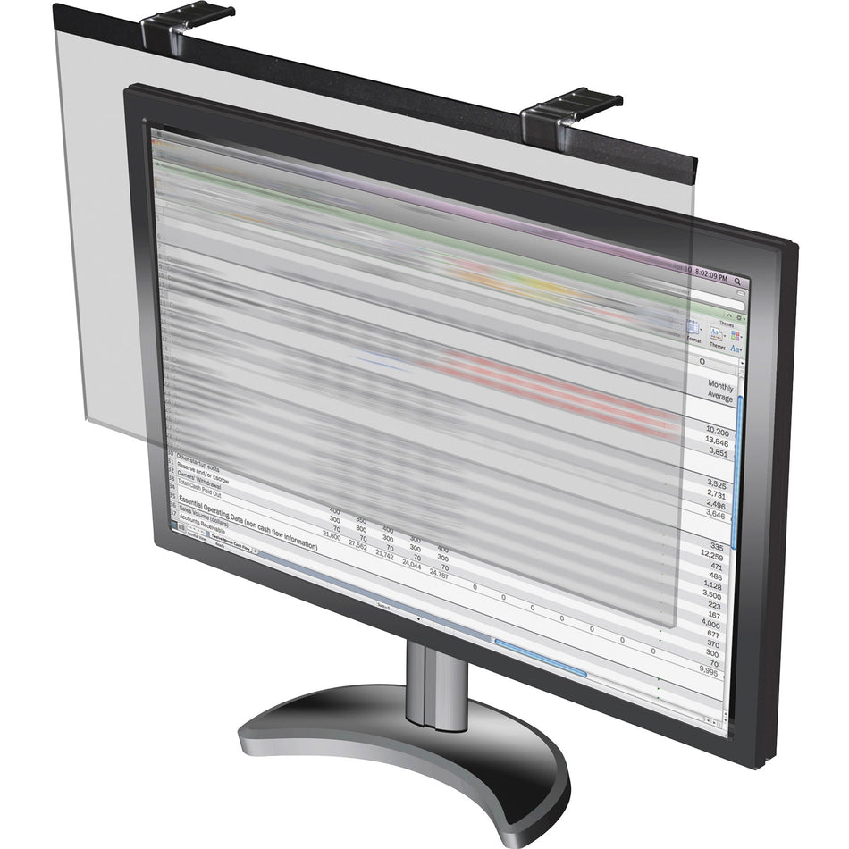 Business Source LCD Monitor Privacy Filter Black - For 22" , 21.5" Widescreen LCD Monitor - 16:10 - Acrylic - Anti-glare - 1 Each