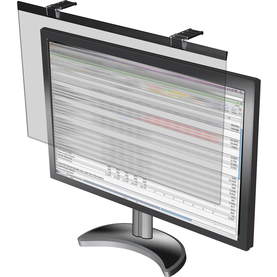 Business Source LCD Monitor Privacy Filter Black - For 24" Widescreen LCD Monitor - 16:10 - Acrylic - Anti-glare - 1 Each