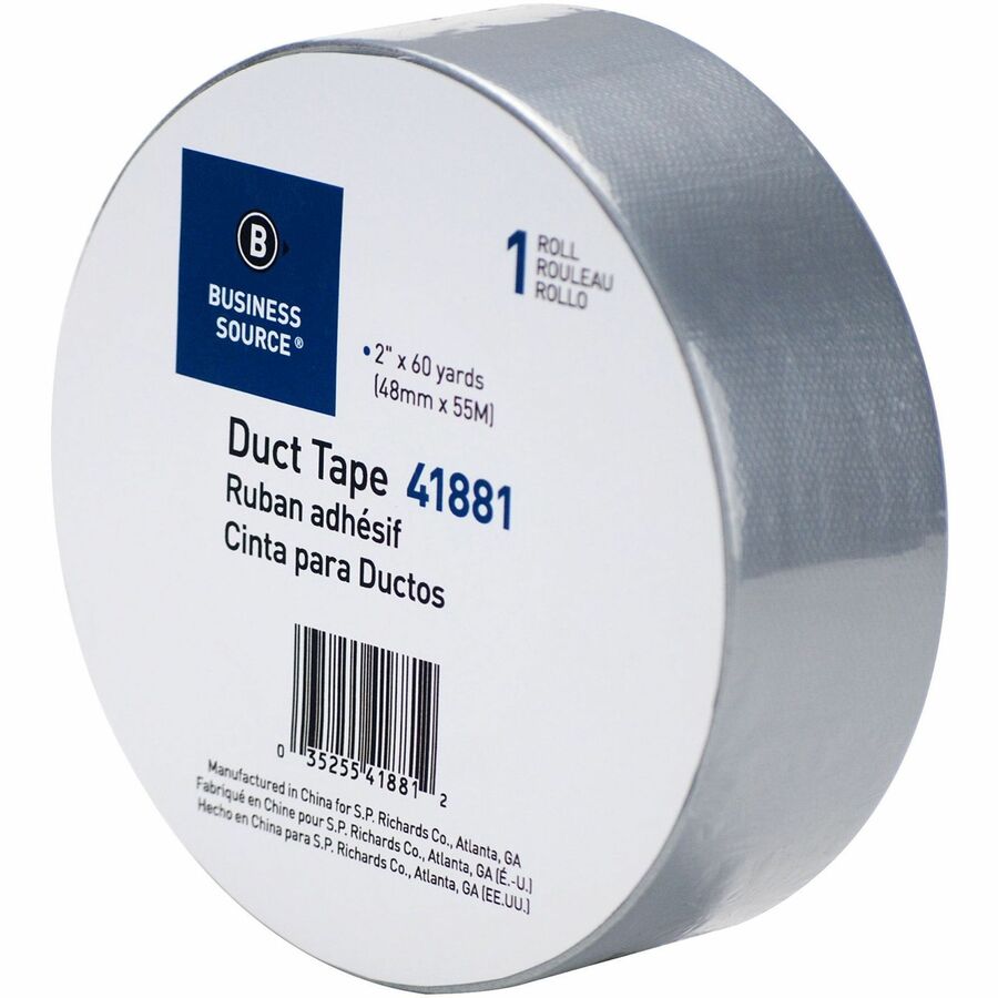 Business Source General-purpose Duct Tape - 60 yd Length x 2" Width x 9 mil Thickness - Gray - For Indoor, Outdoor, General Purpose, Wrapping, Sealing - 1 Roll
