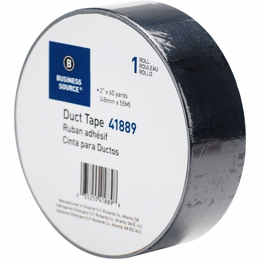 Business Source General-purpose Duct Tape - 60 yd Length x 2" Width x 9 mil Thickness - Black - For Indoor, Outdoor, General Purpose, Wrapping, Sealing - 1 Roll