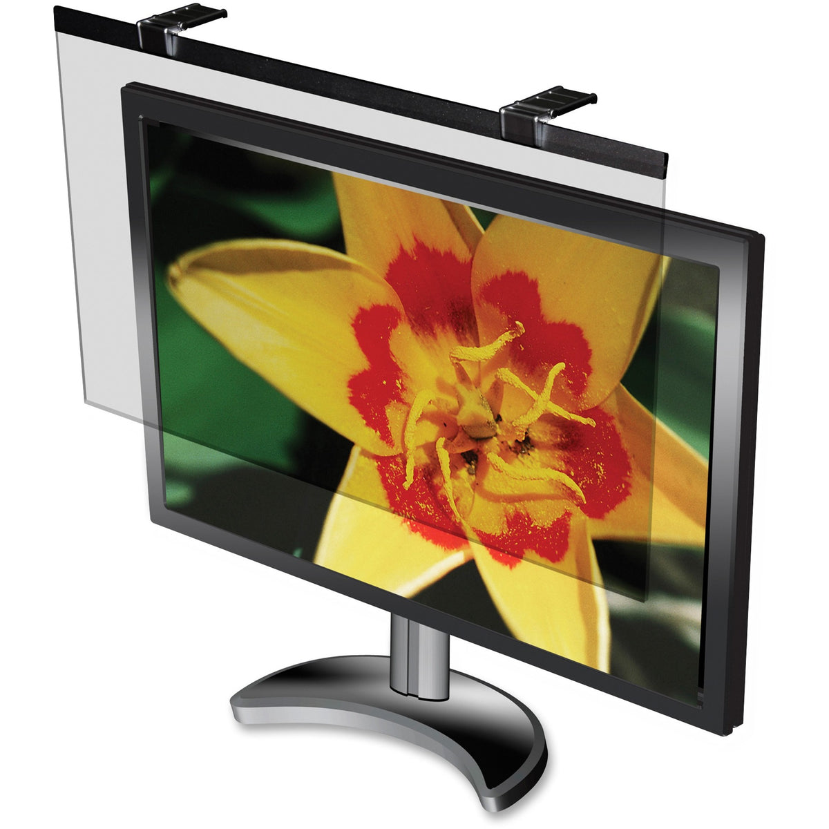 Business Source Wide-screen LCD Anti-glare Filter Black - For 24" Widescreen LCD Monitor - 16:10 - Acrylic - Anti-glare - 1 Each